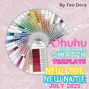 Ohuhu Honolulu 320 Swatch Card Template with New and Old Codes, Ohuhu New Swatch Conversion, Ohuhu Alcohol Markers Swatch, New Names Swatch