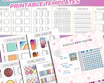 Coloring Book Tracker Printable | Track Pages Colored, Books, Start To Finish Dates | Palette, Blending & Pattern Practice | PDF Template