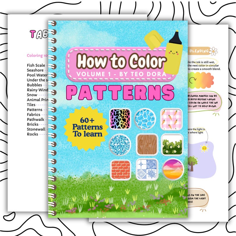 How to Draw and Color Patterns Printable PDF | 61 Pattern Designs With ...