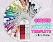 Ohuhu Color Swatch Template , Ohuhu Honolulu 320 colors swatch card template printable, alcohol markers color swatch ohuhu, DIY color swatch