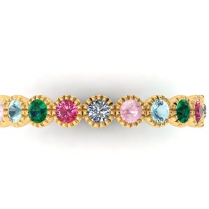 Multicolor Rainbow Eternity Ring, Rainbow Eternity Band, Rainbow baguette ring, Full Eternity Band, Rainbow cz Ring, Multicolor Ring,