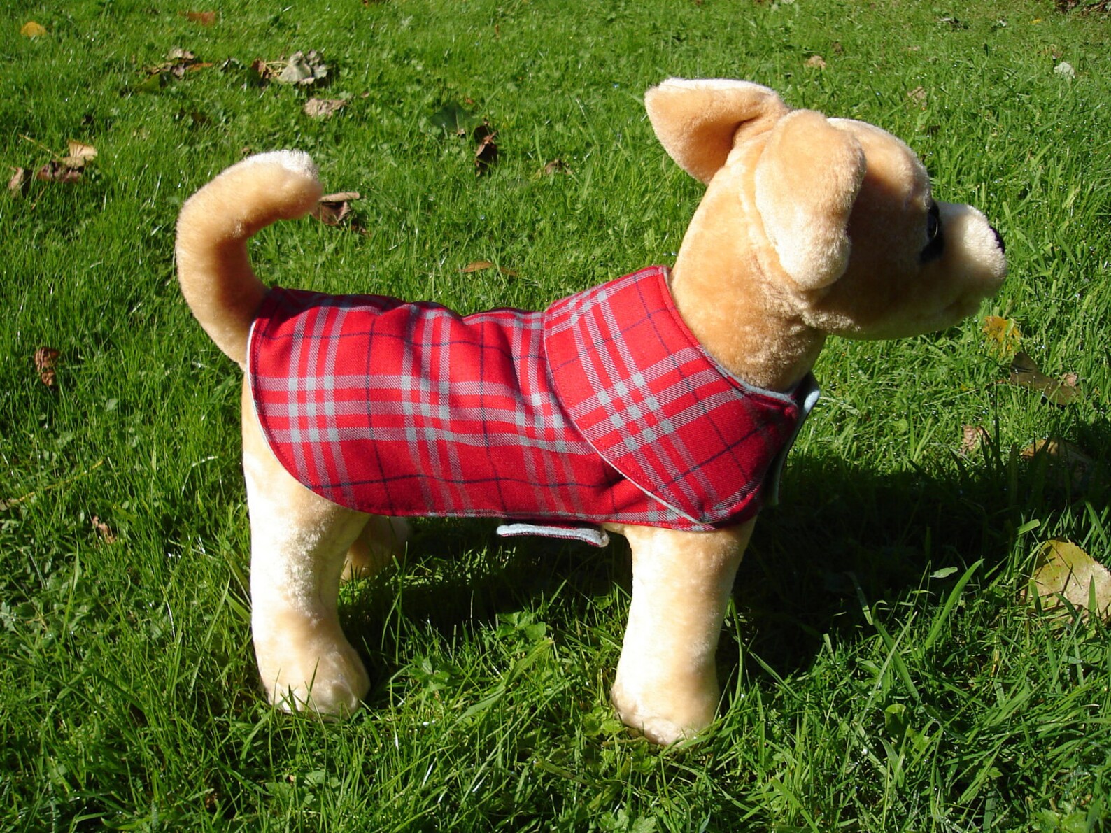 Dog Coat Red and Grey Plaid Dog Coat Size XX Small 8 to 10 Etsy