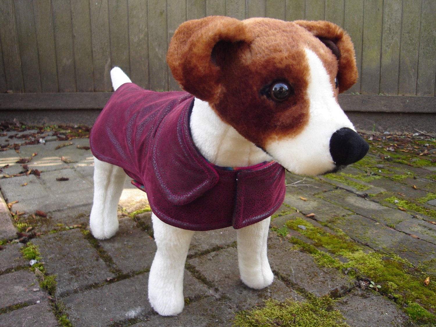 Burgundy Faux Leather Dog Coat Size Small 12 to 14 Inch Back Etsy