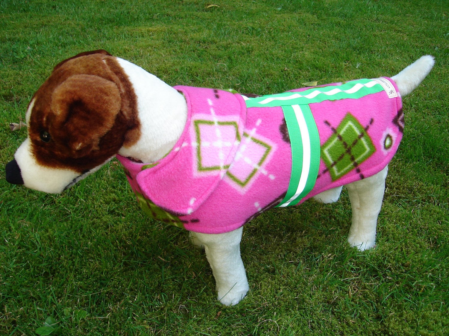 Dog Jacket Hot Pink Pattern Fleece Dog Coat With Reflective Etsy