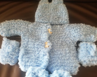 Newborn gift set, 1 month old, 4 pieces, handmade, new