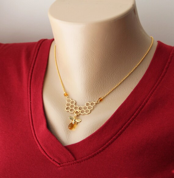 Antiguos plateado abeja Bumble Collar de Cadena de 16 pulgadas. miel