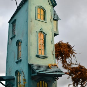 Fantasy Diorama Victorian House & Nature | Miniature Art Object |  Lightning library decoration