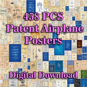 Poster di brevetti, decorazioni per aeroplani, arte murale di aeroplani, decorazioni murali di aeroplani, poster di brevetti, stampe di aeroplani, progetti di aeroplani, stampe di brevetti