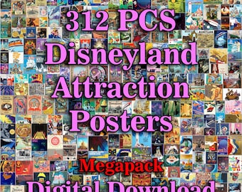 Frontierland, Alice in Wonderland poster, It&#39;s a Small World, Finding Nemo poster, World of Color poster, Tiki Room, Space Mountain