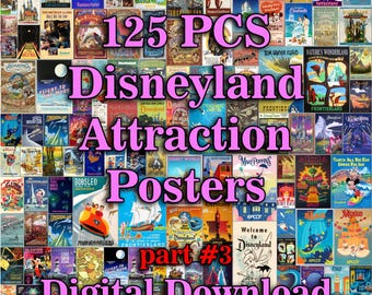 Epcot poster, Magic Kingdom poster, Star Tours, Space Mountain, Millennium Falcon, Tom Sawyer Island, Jungle Cruise poster, Tomorrowland