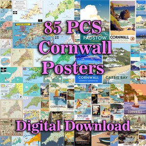Affiche des Cornouailles, art des Cornouailles, impression d'art des Cornouailles, oeuvre d'art des Cornouailles, peinture des Cornouailles, cadeau des Cornouailles, impression des Cornouailles, carte des Cornouailles