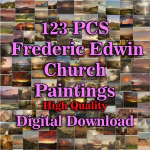 Frederic Edwin Church, Famous Paintings, Vintage Print Set, Apple TV , Android TV, Samsung Frame TV Art, Edwin Church, Frederic Edwin