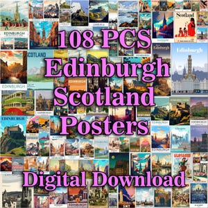 Cartaz de Edimburgo, Arte de Glasgow, Cartaz de Glasgow, Cartaz da Escócia, Horizonte de Edimburgo, Impressão de Edimburgo, Impressão de Glasgow, Cartaz de Arte de Edimburgo