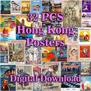 Hong Kong Art, Hong Kong Vintage, Hong Kong Poster, Hong Kong Art, Hong Kong Art Print, Hong Kong Painting, Hong Kong Map, Hong Kong Photo