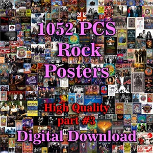 Vintage Rock Poster, Rock Poster, Wall Collage Kit, Vintage Concert Poster, Classic Rock Posters, Band Posters Vintage, Custom Wall Collage
