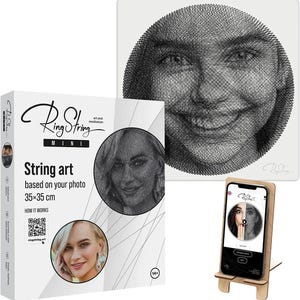 RingString Mini - String art based on your photo | DIY | Home interior | Personalized gift | Size 35x35cm