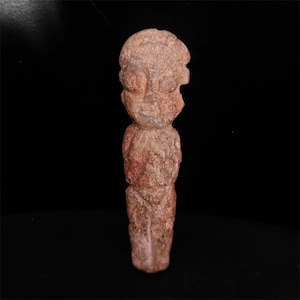 Ancient Anthropomorphic Amulet – Southeast Asia – Patinated Jade or Jadeite