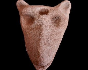 Pre-Columbian Carved Wolf Effigy Pipe – 500 B.C. to 800 A.D. – Ritual Stone Artifact – COA Included