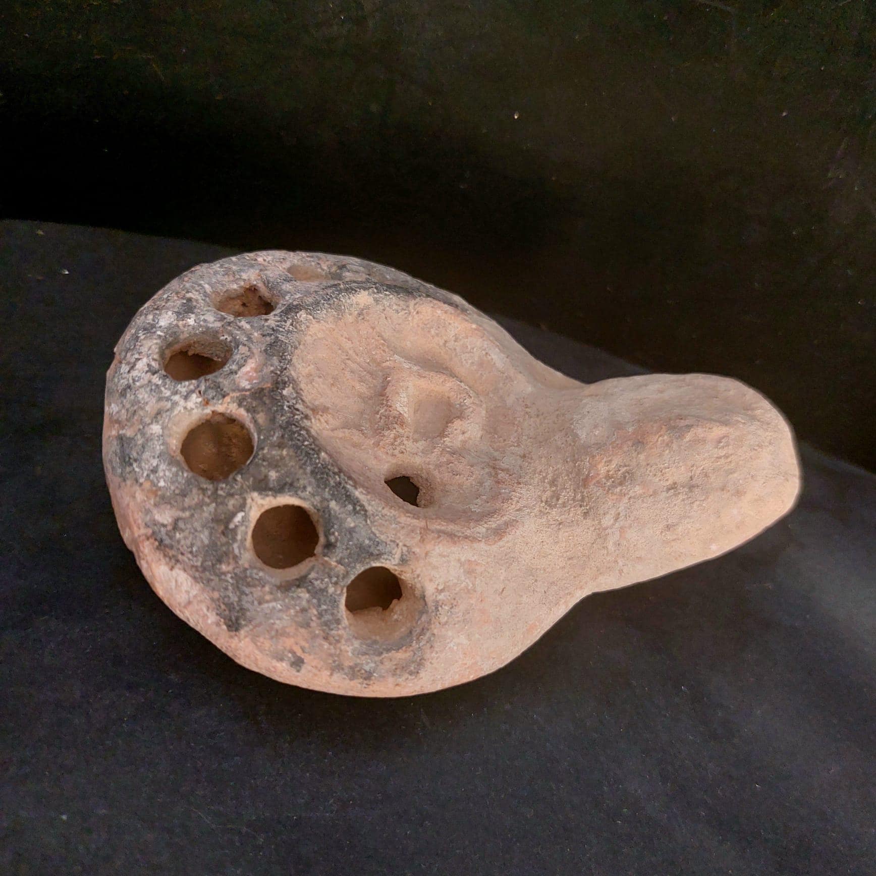 Rare Byzantine Oil Lamp With 7 Spouts – Face and Mythological