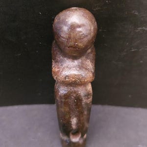 Ancient Anthropomorphic Amulet – Old Jade or Tourmaline – Good Luck Pendant – Asian Art – Talisman of Fortune