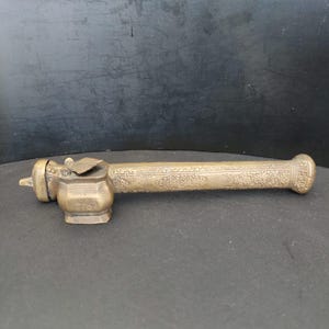 Antique Brass Qalamdan Inkwell – Ottoman Empire 19th c., Oriental Calligraphy, Decorative and Collectible Item