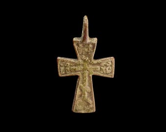 Small Medieval Bronze Cross – Western Europe, circa 12th–13th century