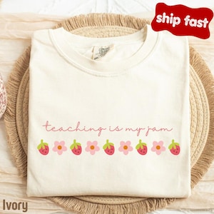 Teaching Is My Jam Comfort Colors Tee: Fall Teacher Shirt
