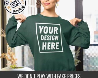 Sudadera con logotipo personalizado: jersey de cuello redondo personalizado de Gildan