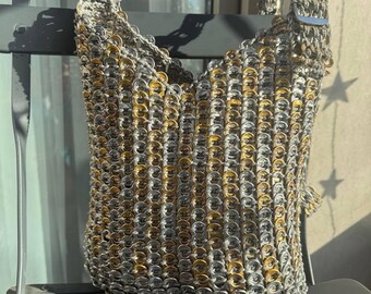 Алюминиевая серебристо- золотая сумка Pop Soda Beer Pop Tabs