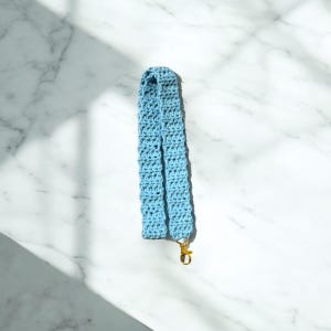 Lanière au crochet faite main pour clés et badges, tour de cou en fil doux, joli support pour pièce d'identité, lanière porte-clés de style bohème, accessoire pour badge