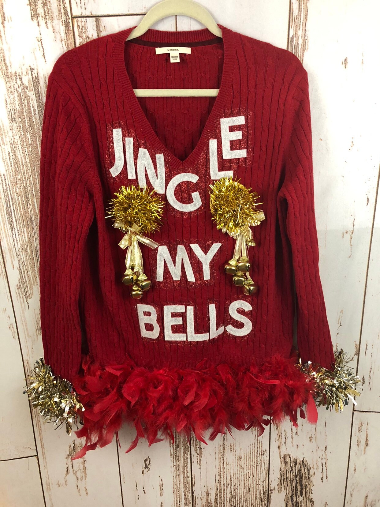 poinsettia christmas sweater