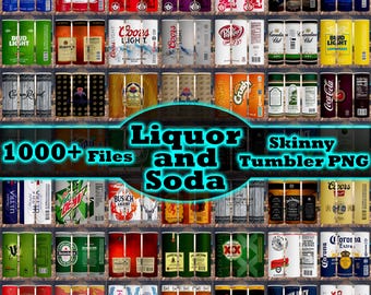 1000+ Liquor & Soda Tumbler Wrap Designs: Print Shop Starter Pack (PNG Digital Download)