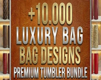 Luxury Bag Tumbler Wrap bundle, 20oz Skinny Tumbler Design (PNG Digital Download)