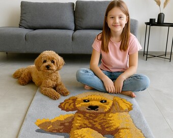Handmade pet portrait | Dog Tufted rug | Custom Wall hanging | Pet lovers gift
