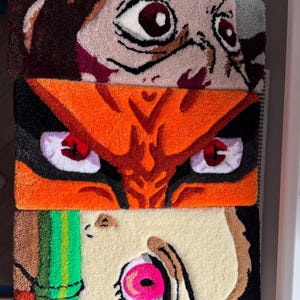 Anime Keyboard Rug – Handmade Tufted Gaming Carpet, Gift for Gamer & Anime Fan image 2