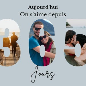 Carte numérique d'anniversaire de relation – Collage photo personnalisable
