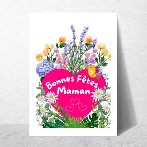 Modèle Carte Fête des mères - Fleurs01
