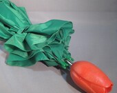 Dutch red tulip handle green umbrella
