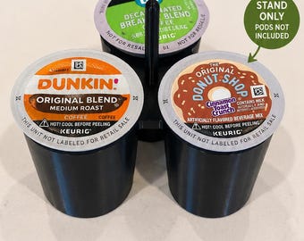 Soporte para cápsulas K-Cup de 3 ranuras / Organizador portátil de cápsulas de café, asa impresa en 3D