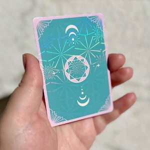 Carta de tarô física para seu eu futuro, gacha de tarô, carta não utilizada de um baralho aleatório, adivinhação com conselho/precaução por escrito