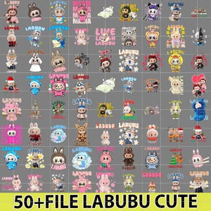 50+ Labubu PNG, Vector Digital Files for Cricut, Laser Cut La bubu PNG, T-shirt Sublimation, Instant Download Labubu Character Pack