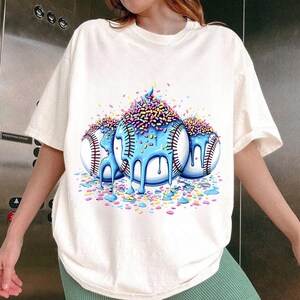 Baseball Drip Boys Youth Dripping Baseball With Sprinkles png, dripping baseball swag, topped with sprinkles of fun! Baseball Drip