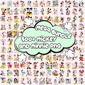 500+ Mouse and Minnie Mega Bundle PNG, Disney Mickey and Minnie Mouse Clipart, Disney Digital Download, Cartoon Character