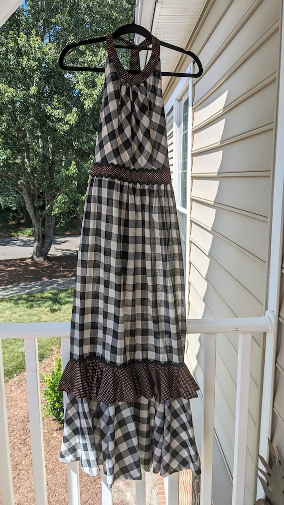 1970s Vintage Cotton Gingham Mermaid Maxi Dress - Size S - Etsy Israel 1970s Vintage Cotton Gingham Mermaid Maxi Dress - Size S - Etsy Israel