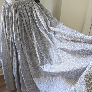 Handmade Cotton Calico Prairie Full Length Skirt Paisley Print Pioneer Skirt Civil War Re-Enactment Antebellum 27&quot; Waist