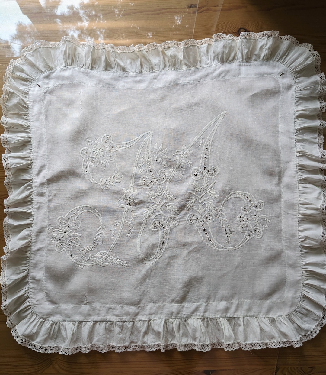 Antique Victorian Edwardian 1900s Handmade Linen Ruffles Embroidered ...