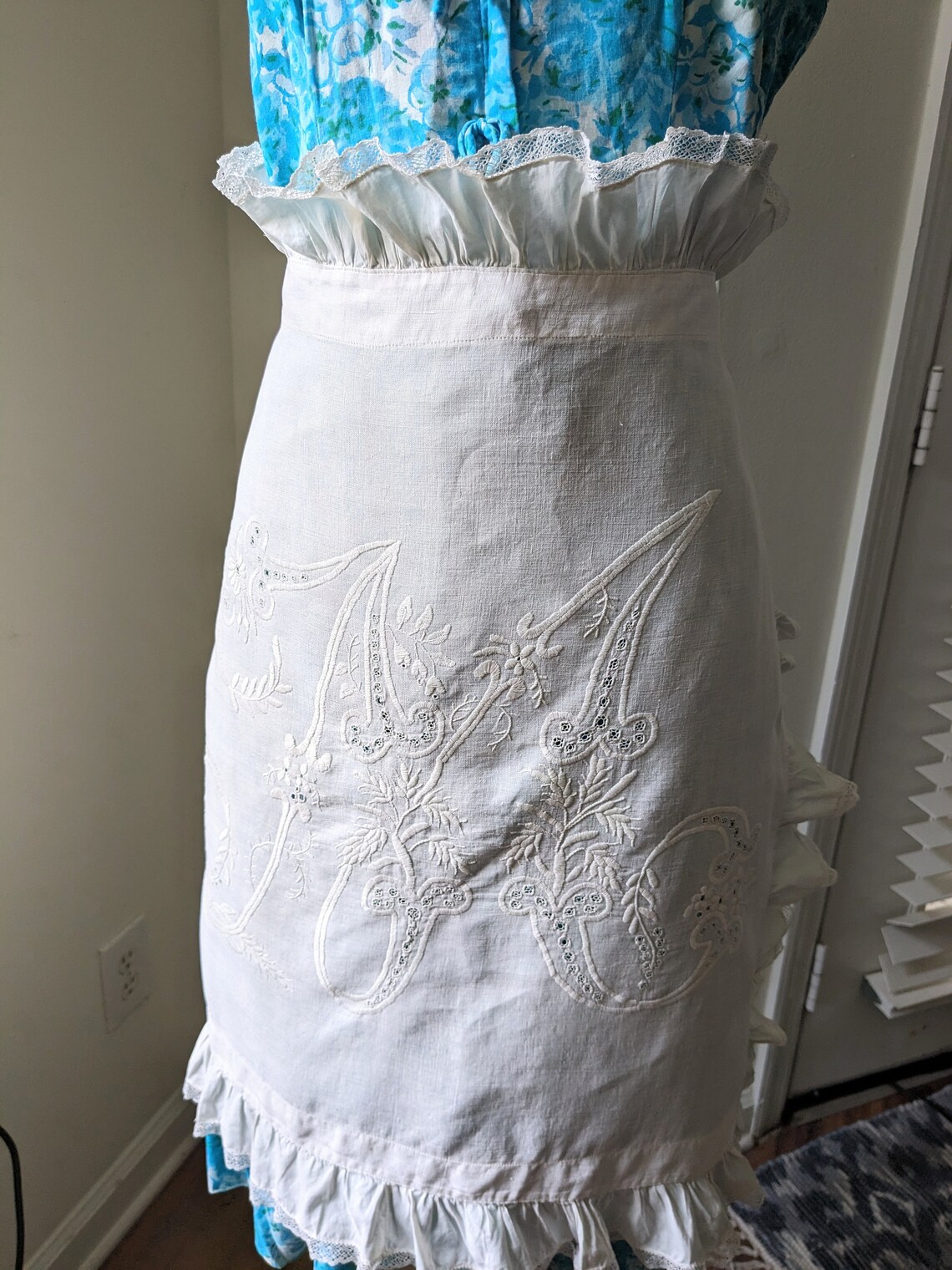 Antique Victorian Edwardian 1900s Handmade Linen Ruffles Embroidered ...