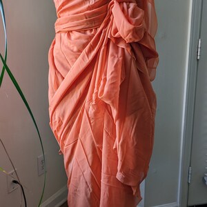 Vintage 1960s Sheer Pure Silk Chiffon Orange Fabric Blouse Formal Gown Sewing Project 43" W x 6.1 Yards