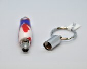 Handmade American Flag Ribbons Chrome Cigar Cutter Keychain 19-055