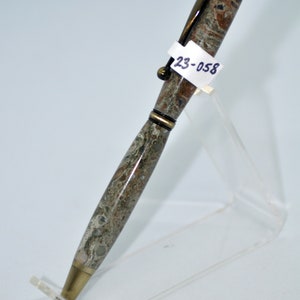 Handmade Corian Simulated Stone Slimline Style Twist Ballpoint Pen 23-058